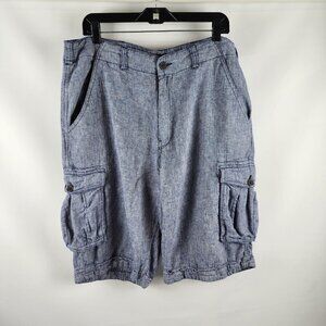 Rocawear Shorts Mens 36 Baggy Cargo Relaxed Blue White